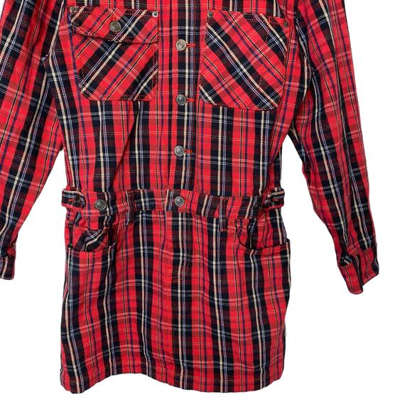 Current/Elliott The Jumpsuit Dress Tartan Red Plaid - Picture 3 of 8